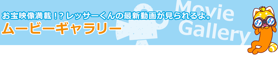 お宝映像満載！？レッサーくんの最新動画が見られるよ。ムービーギャラリー